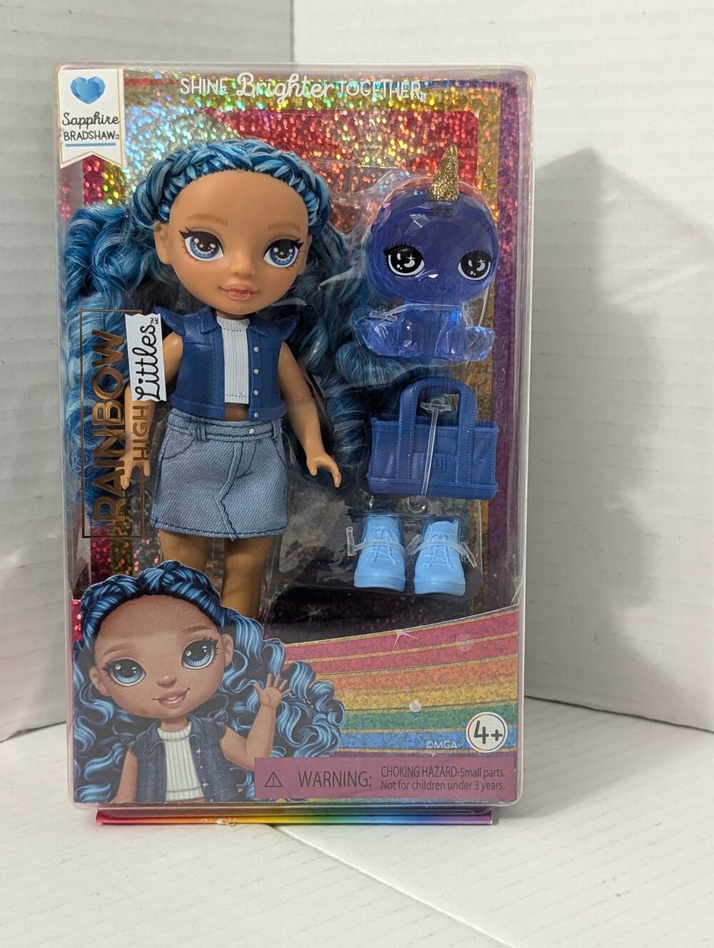 Rainbow High Littles Sapphire Bradshaw Doll NIB Blue Hair Small Fashion Doll